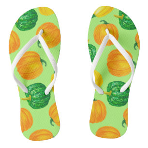 Waterverf pompoenen 2 teenslippers