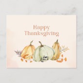 Waterverf Pompoenen en Foliage Thanksgiving Briefkaart (Voorkant)