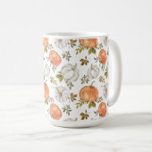 Waterverf pompoenen en gebladerte herfstpatroon koffiemok (Voorkant rechts)