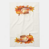 Waterverf Pompoenen en Koffie Theedoek (Verticaal)