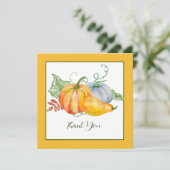 Waterverf pompoenen feestdagenkaart (Staand voorkant)