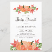 Waterverf Pompoenen Herfst Baby Brunch Uitnodiging (Voorkant)
