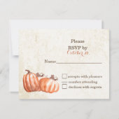 waterverf pompoenen herfst oogst bruiloft RSVP kaa Kaart (Voorkant)