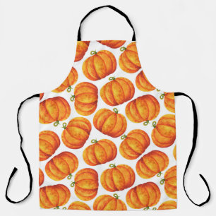 Waterverf pompoenen: herfstgewassenpatroon. schort