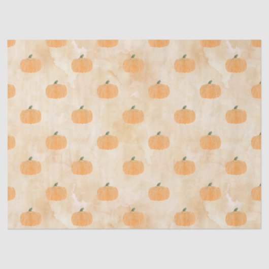 Waterverf pompoenen op Oranje ontkoppeling Tissuepapier (Voorkant)