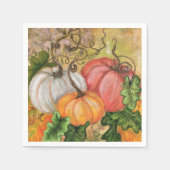 Waterverf pompoenen servetten (Voorkant)