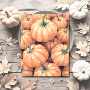 Waterverf Pompoenen Thanksgiving Halloween Feestdagenkaart