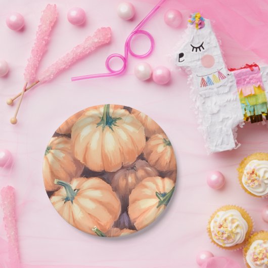 Waterverf pompoenen Thanksgiving Halloween Papieren Bordje (Feest)