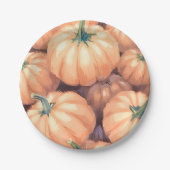 Waterverf pompoenen Thanksgiving Halloween Papieren Bordje (Voorkant)