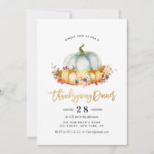 waterverf pompoenen Thanksgiving uitnodiging (Voorkant)