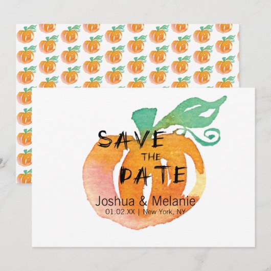 Waterverf Pompoenen Vakantie Save the Date (Voorkant / Achterkant)