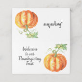 Waterverf pompoenontwerp Thanksgiving (Buitenkant ongevouwen)