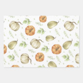 Waterverf pompoenoogst en herfstbladeren inpakpapier vel (Voorkant)