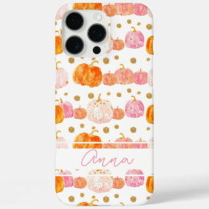 Waterverf Pompoenpatroon met naam iPhone 16 Pro Max Hoesje