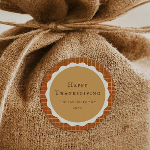 Waterverf Pompoentaart Gelukkig Thanksgiving Ronde Sticker
