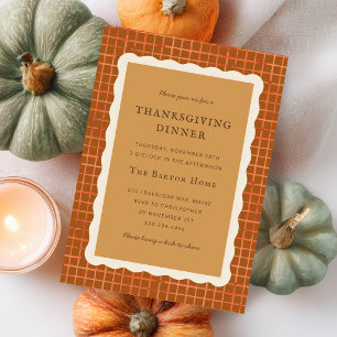 Waterverf Pompoentaart Thanksgiving-diner Kaart
