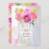 Waterverf ponden Rozen Rustic Mason Jar Wedding Kaart (Voorkant / Achterkant)