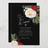 Waterverf Ponies  Black Wedding Kaart (Voorkant / Achterkant)