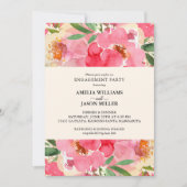 Waterverf Ponies Floral Engagement Party Kaart (Voorkant)