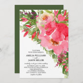 Waterverf Ponies Floral Wedding Invitations (Voorkant / Achterkant)