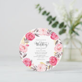 Waterverf Ponies Floral Wreath Wedding Invite Kaart (Staand voorkant)