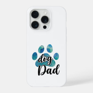 Waterverf Pootafdruk Hond Papa Huisdierliefhebber  iPhone 15 Pro Hoesje