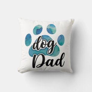 Waterverf Pootafdruk Hond Papa Huisdierliefhebber Kussen