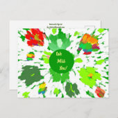 Waterverf Pop Briefkaart (Voorkant / Achterkant)