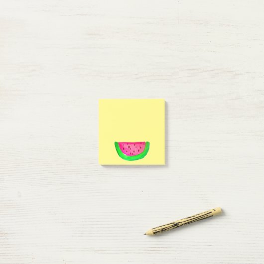 Waterverf pop van juffrouw watermeloen post-it® notes (Op bureau)
