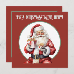 waterverf popcorn Santa film Invitation Kaart