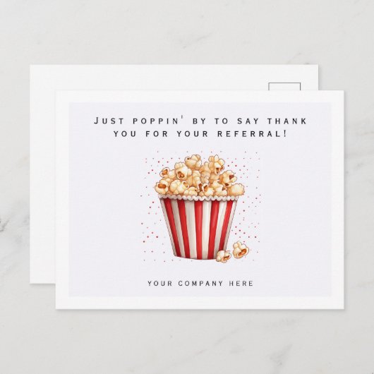 Waterverf Popcorn Verwijzing Dank u Realty Briefkaart (Voorkant / Achterkant)