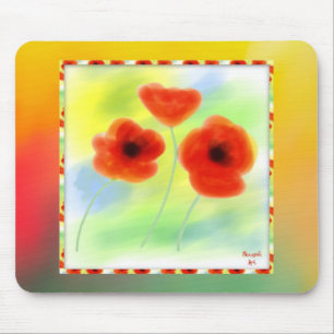 Waterverf Poppies Mousepad Muismat
