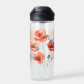 Waterverf Poppies Naam Bloemen Waterfles (Achterkant)