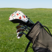 Waterverf Poppies Pattern – Rood, Blauw & Wit Golfheadcover (Insitu)