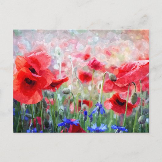 Waterverf Poppy Flower Briefkaart (Voorkant)