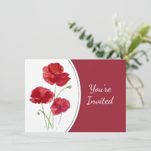 Waterverf Poppy Garden Flower Floral art Kaart