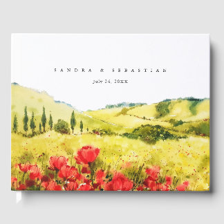 Waterverf Poppy lente bruiloft Gastenboek