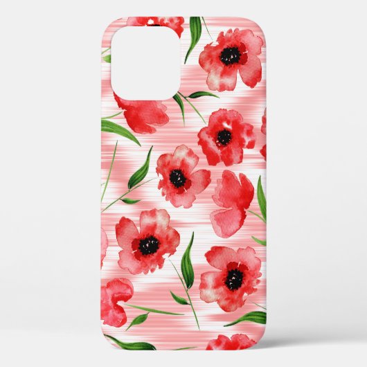 Waterverf: Poppy pioen ikat. Case-Mate iPhone Case (Achterkant)