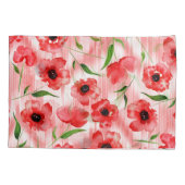 Waterverf: Poppy pioen ikat. Kussensloop (Achterkant)