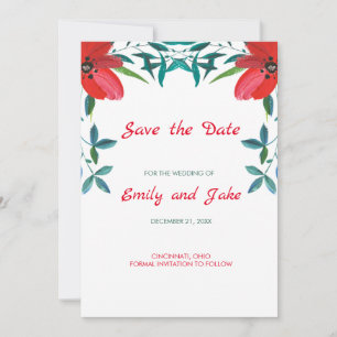 Waterverf Poppy Save The Date