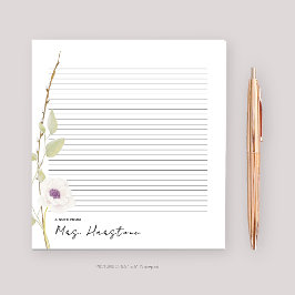 Waterverf Poppy Teacher Gift Notitieblok