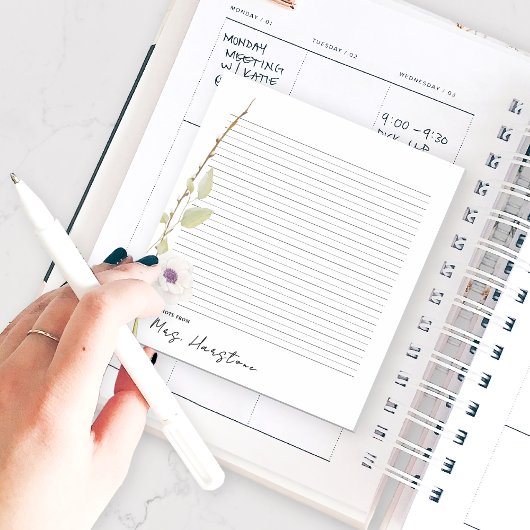 Waterverf Poppy Teacher Gift Notitieblok