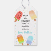 Waterverf Popsicle Blue Boy Birthday Cadeaulabel (Voorkant)