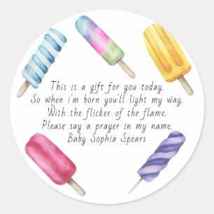 Waterverf Popsicle Gebeden Kaars  Ronde Sticker