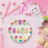 Waterverf Popsicles Papieren Bordje (Feest)