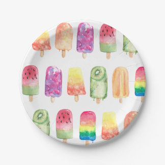 Waterverf Popsicles Papieren Bordje