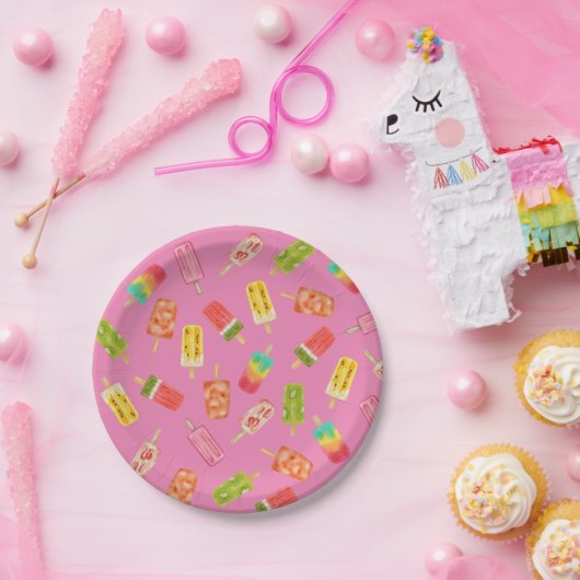 Waterverf Popsicles Zomerfeest Papieren Bordje (Feest)