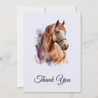 Waterverf portret van bruin paardenhoofd