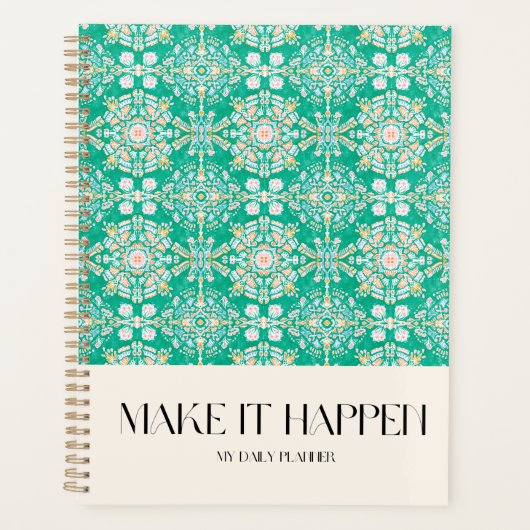 Waterverf Portugese tegels floreel ornament paté Planner (Voorkant)