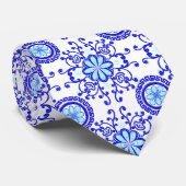 Waterverf Positano Amalfi Blue Design Stropdas (Opgerold)